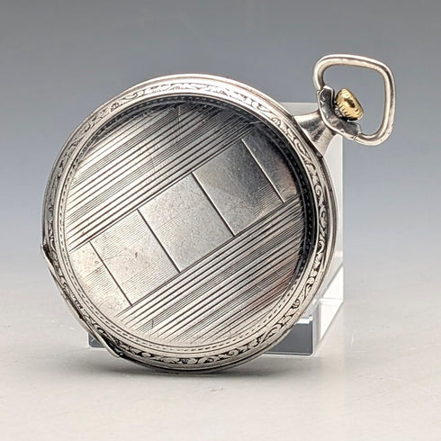 Antique Swiss CORGEMONT pocket watch, Art Deco, silver side open face, in good working order